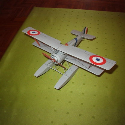 Hanriot HD.1 / HD.2 Biplane Paper Model 1:33 Scale WWI Italian Fighter DIY Kit - caseovo
