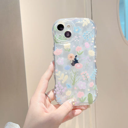 Casedmy Wave Edge Floral With Bracelet iPhone Case