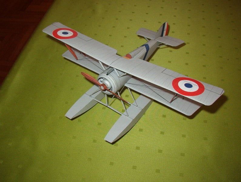 Hanriot HD.1 / HD.2 Biplane Paper Model 1:33 Scale WWI Italian Fighter DIY Kit - caseovo