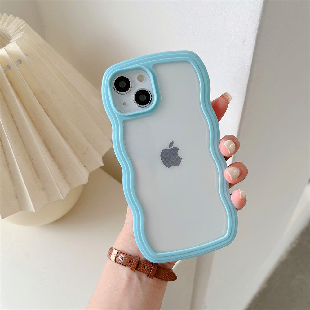 Casedmy Wave Edge Solid Color Transparent iPhone Case