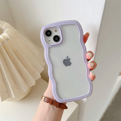 Casedmy Wave Edge Solid Color Transparent iPhone Case