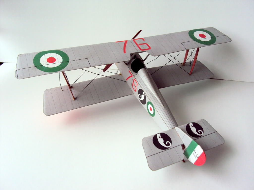 Hanriot HD.1 / HD.2 Biplane Paper Model 1:33 Scale WWI Italian Fighter DIY Kit - caseovo