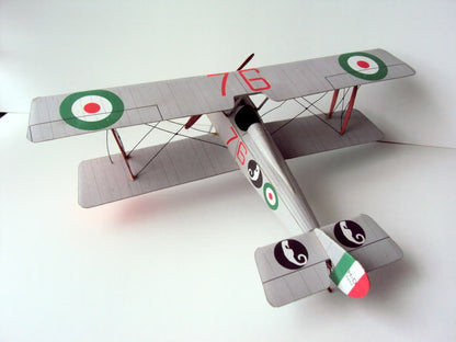 Hanriot HD.1 / HD.2 Biplane Paper Model 1:33 Scale WWI Italian Fighter DIY Kit - caseovo