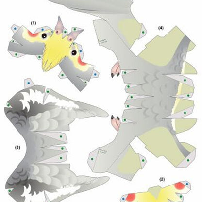 Cockatoo DIY Paper Craft Kit – 15cm 3D Cartoon Animal for Kids - caseovo