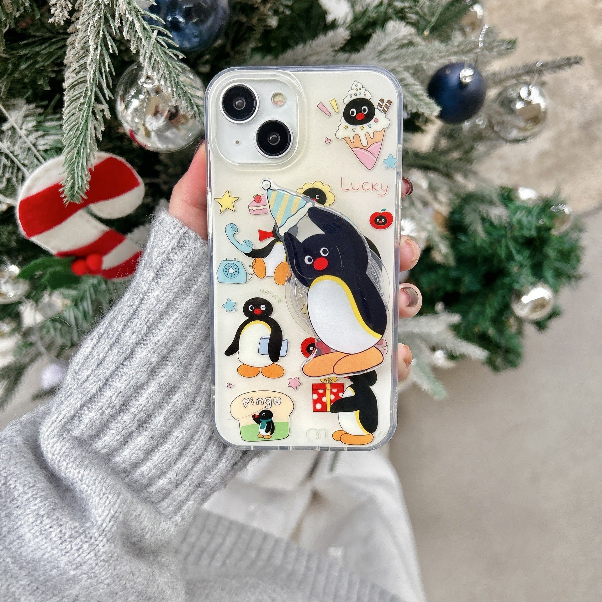 Cute Print Ice Cream Penguin iPhone Case