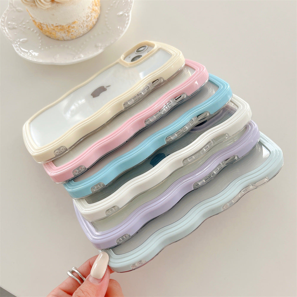 Casedmy Wave Edge Solid Color Transparent iPhone Case