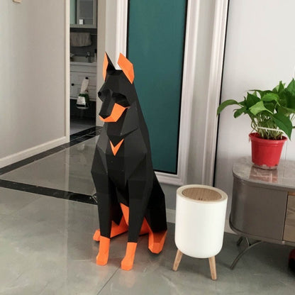 Doberman DIY Paper Craft Kit – 100cm 3D Geometric Dog Sculpture - caseovo