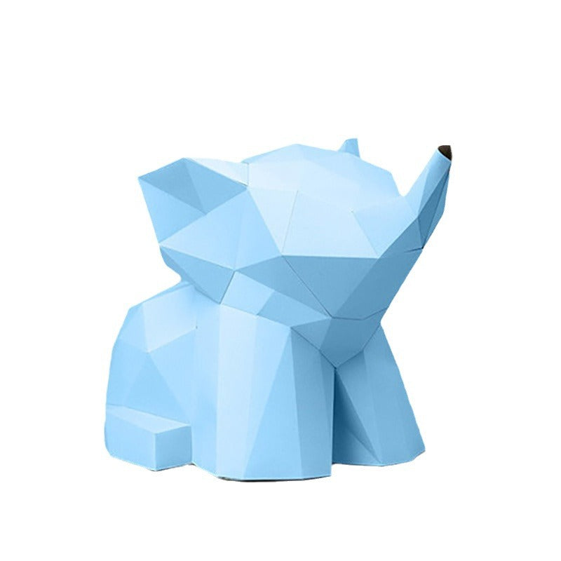 Elephant DIY Paper Craft Kit – 3D Desktop Animal Sculpture - caseovo