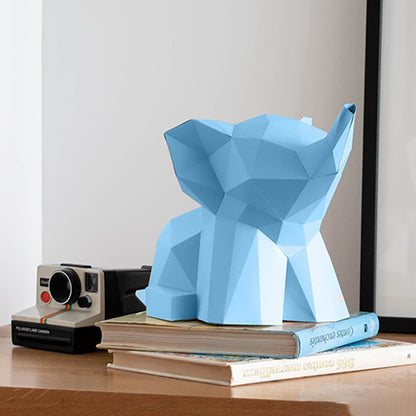 Elephant DIY Paper Craft Kit – 3D Desktop Animal Sculpture - caseovo
