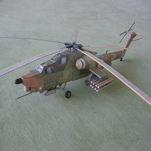 Mi-28 Havoc Helicopter Paper Model 1:33 Soviet Attack Helicopter DIY Kit - caseovo