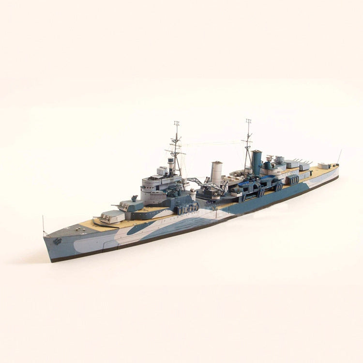 1:400 HMS Belfast Light Cruiser Paper Model – Detailed British Warship DIY Kit - caseovo