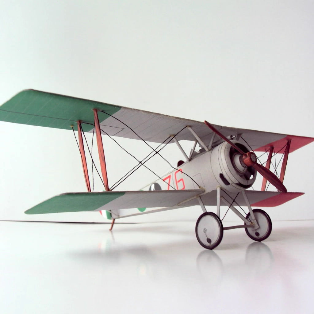 Hanriot HD.1 / HD.2 Biplane Paper Model 1:33 Scale WWI Italian Fighter DIY Kit - caseovo