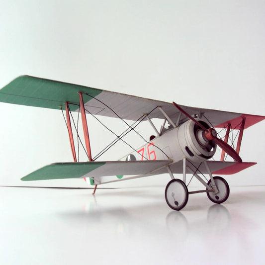 Hanriot HD.1 / HD.2 Biplane Paper Model 1:33 Scale WWI Italian Fighter DIY Kit - caseovo