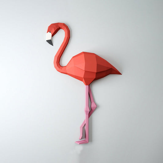 Flamingo DIY Paper Craft Kit – 100cm 3D Geometric Wall & Table Decor - caseovo