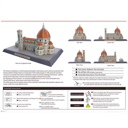 Santa Maria del Fiore Paper Model – Florence Cathedral 3D DIY Architecture Kit - caseovo