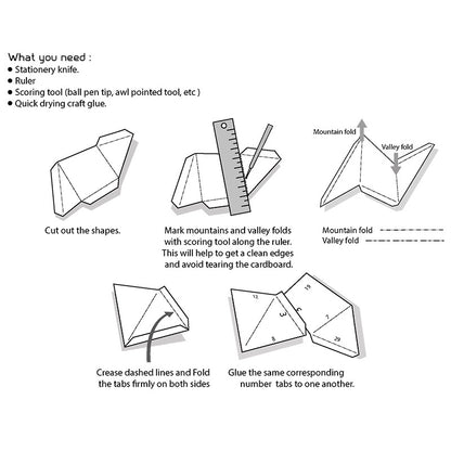 Standing Cat DIY Paper Craft Kit – 50cm 3D Geometric Sculpture - caseovo