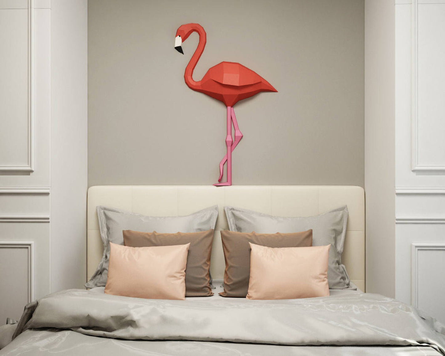 Flamingo DIY Paper Craft Kit – 100cm 3D Geometric Wall & Table Decor - caseovo