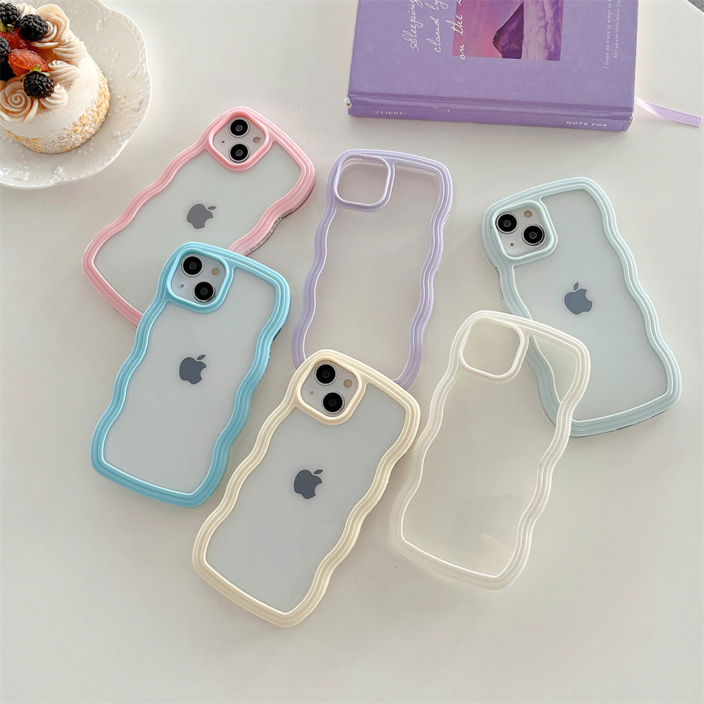 Casedmy Wave Edge Solid Color Transparent iPhone Case