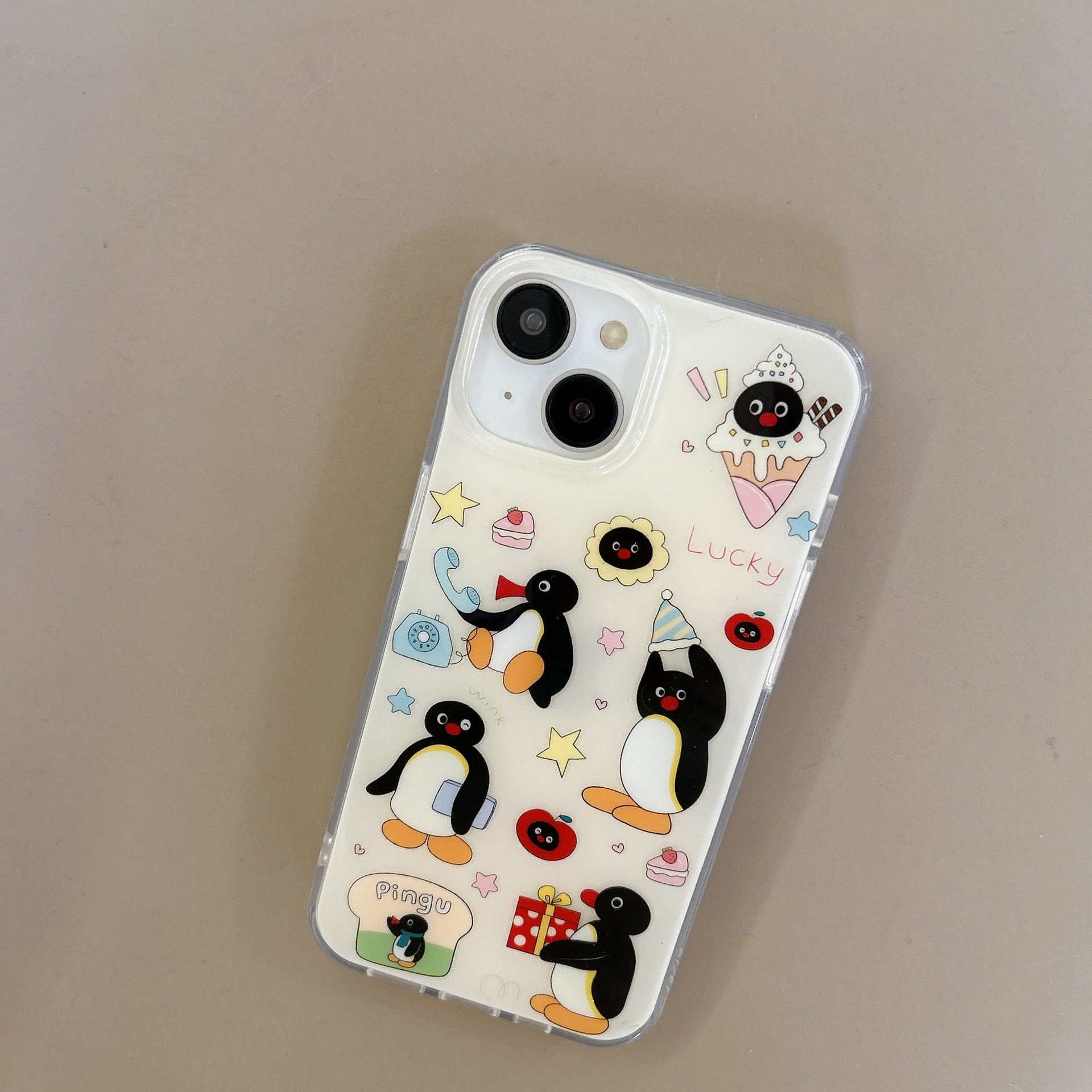 Cute Print Ice Cream Penguin iPhone Case