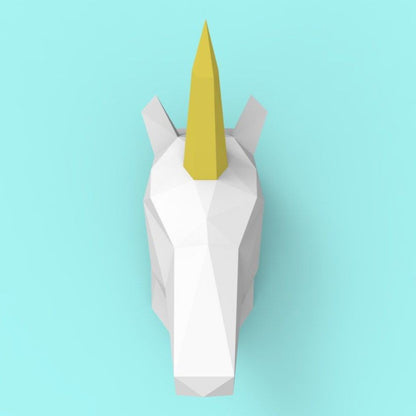 Unicorn Wall Decor DIY Paper Craft Kit – 48cm 3D Geometric Sculpture - caseovo