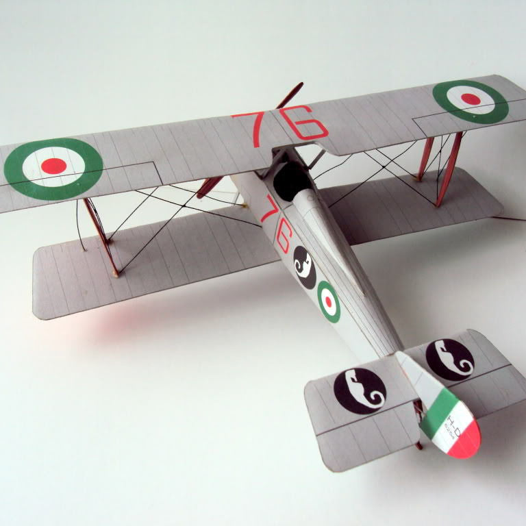 Hanriot HD.1 / HD.2 Biplane Paper Model 1:33 Scale WWI Italian Fighter DIY Kit - caseovo