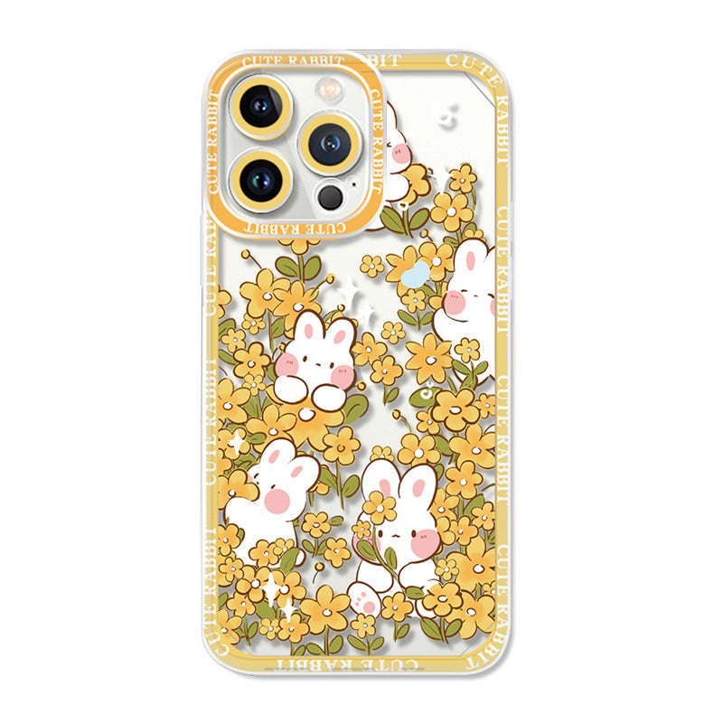 Casedmy Colorful Flower Cute Bunny iPhone Case