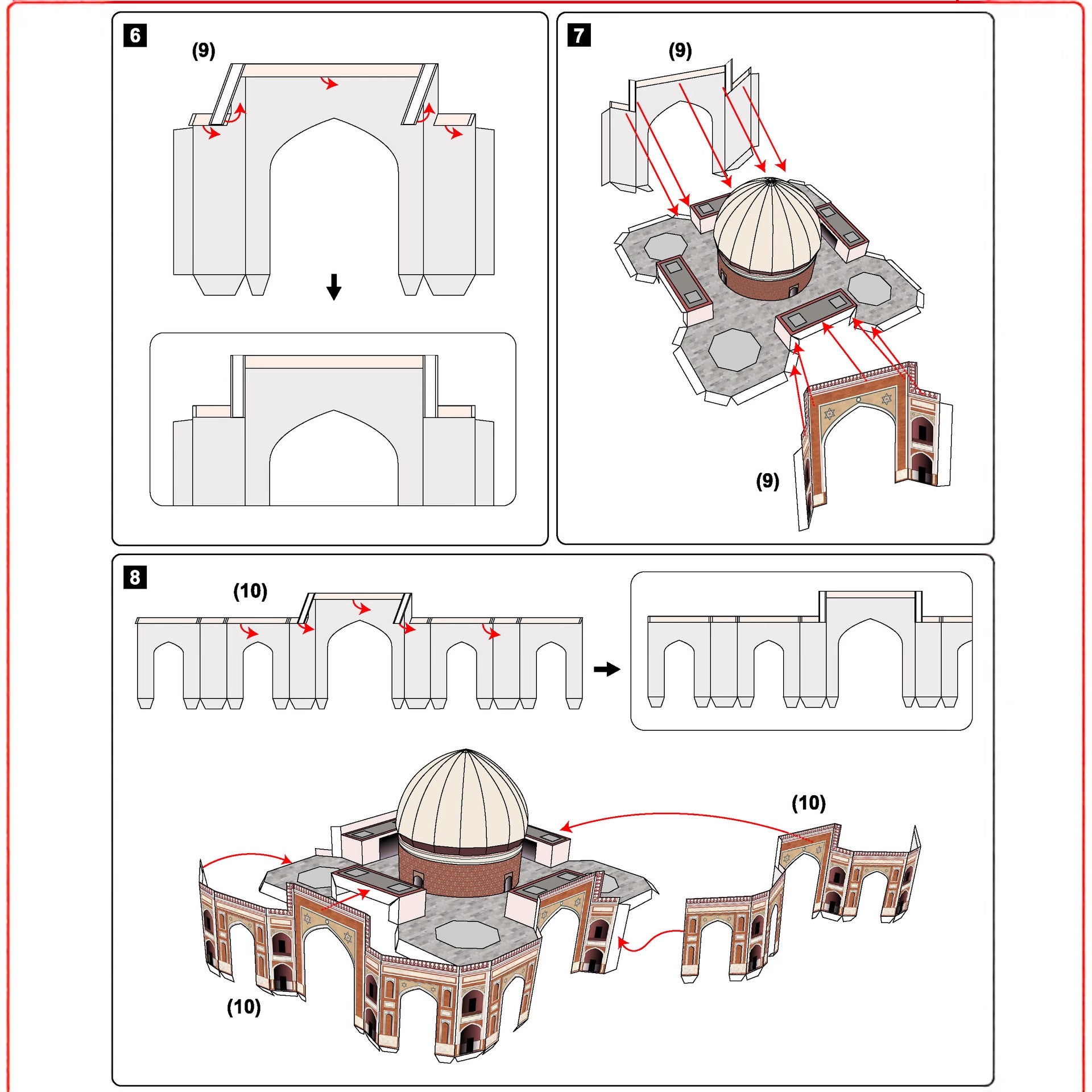 Humayun's Tomb Paper Model – 25cm Indian Landmark DIY Architecture Kit - caseovo