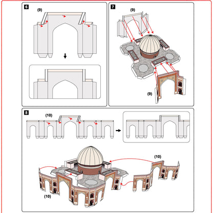Humayun's Tomb Paper Model – 25cm Indian Landmark DIY Architecture Kit - caseovo