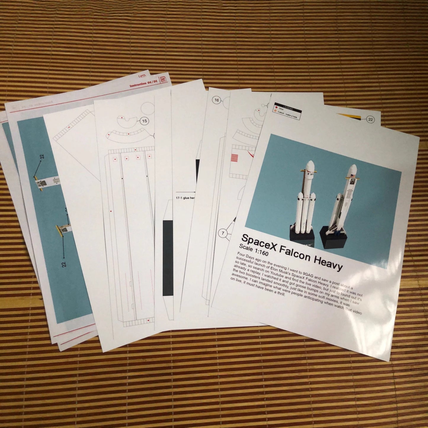 1:160 SpaceX Falcon Heavy Rocket Paper Model – DIY Aerospace Hobby Kit - caseovo