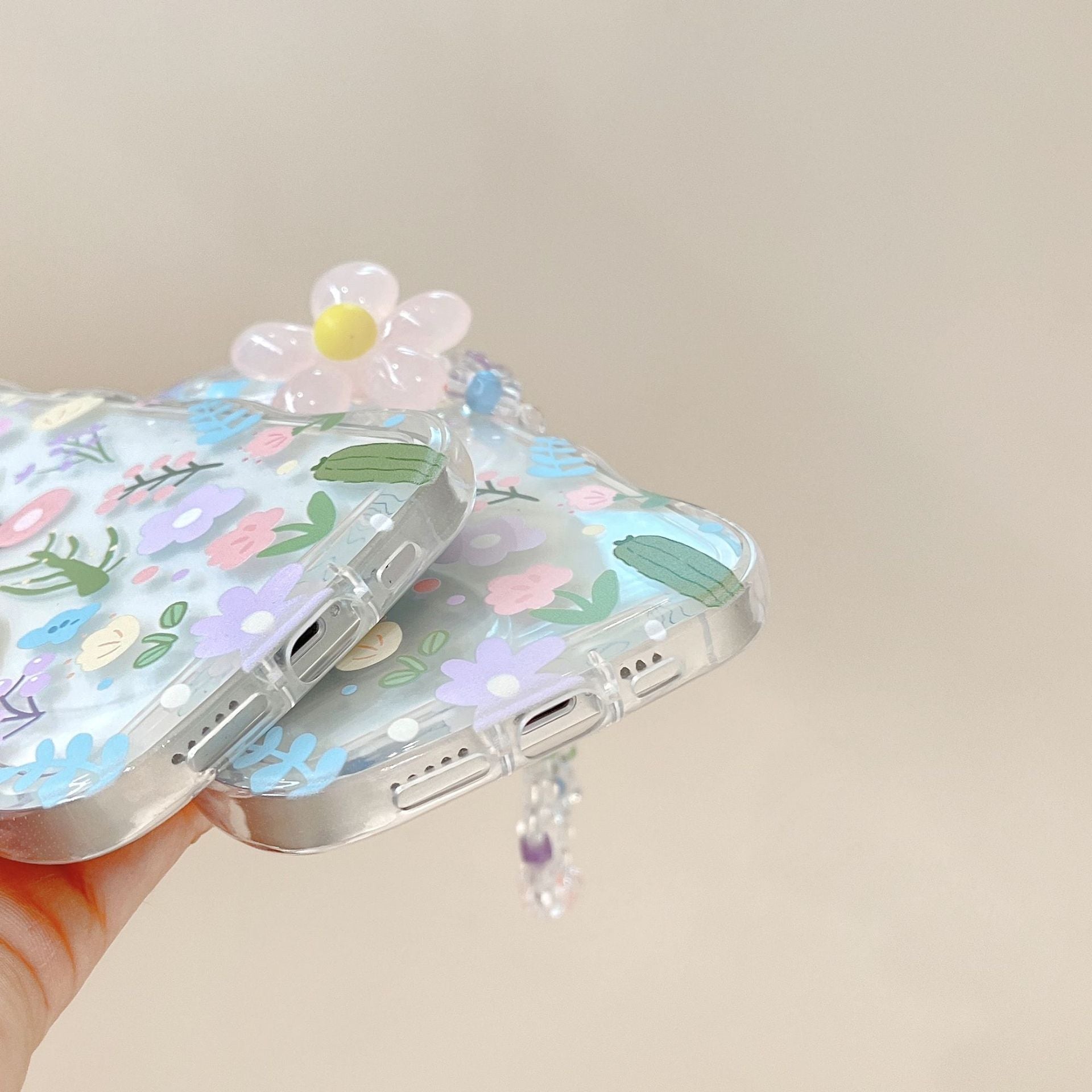 Casedmy Wave Edge Floral With Bracelet iPhone Case