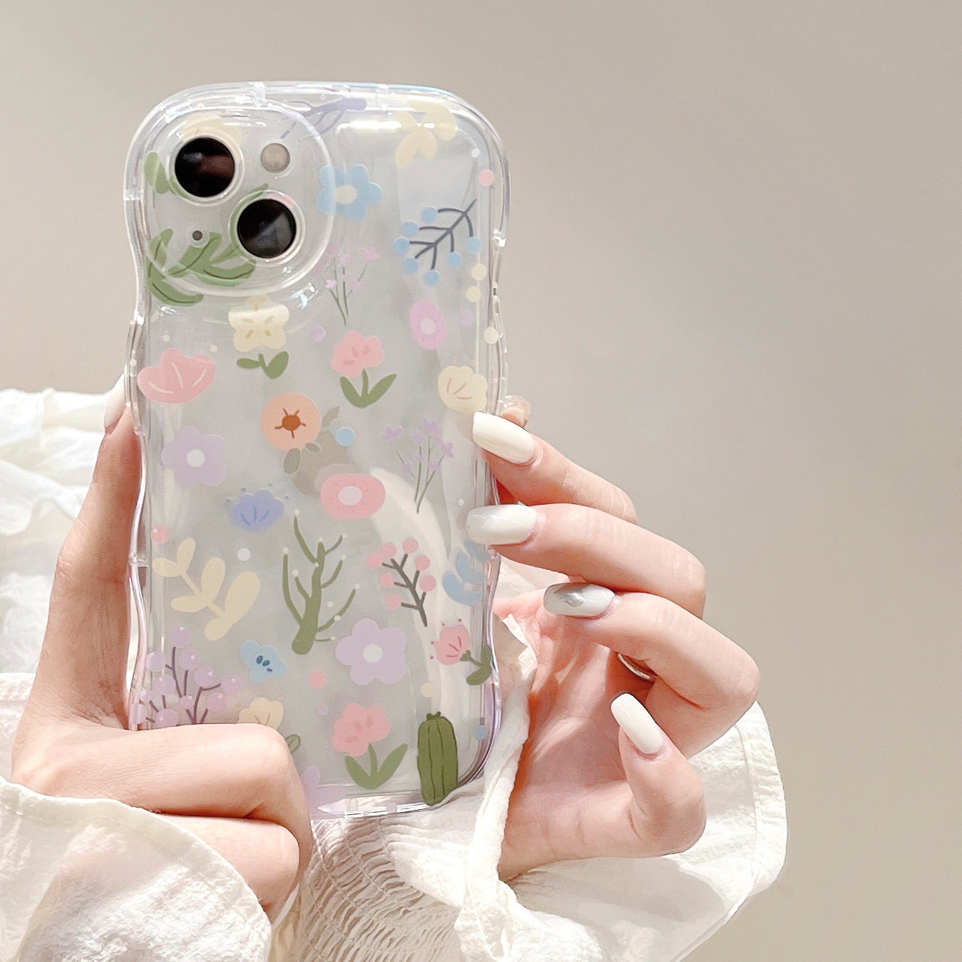 Casedmy Wave Edge Floral With Bracelet iPhone Case