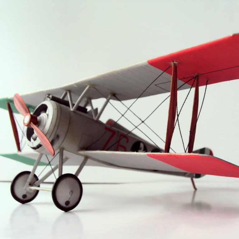 Hanriot HD.1 / HD.2 Biplane Paper Model 1:33 Scale WWI Italian Fighter DIY Kit - caseovo