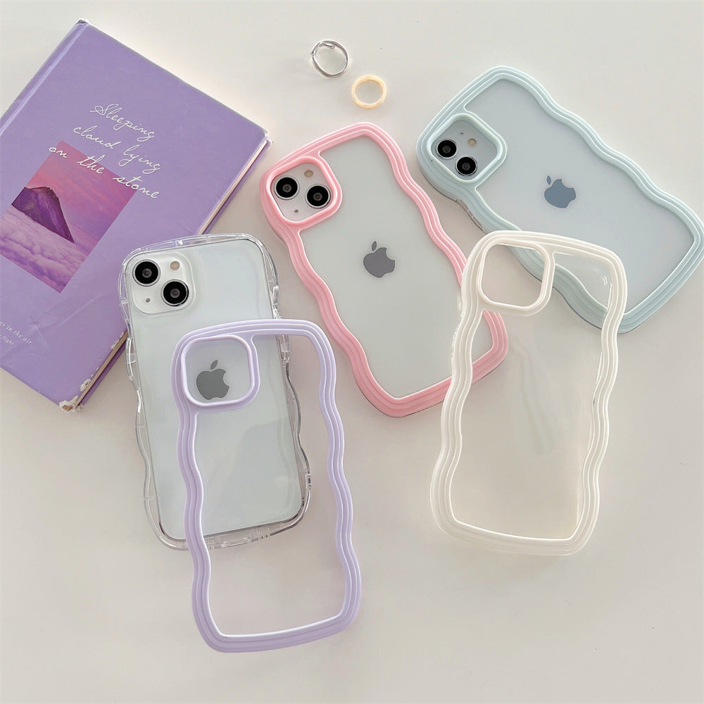 Casedmy Wave Edge Solid Color Transparent iPhone Case