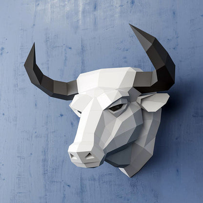 Bull Head Wall Decor DIY Paper Craft Kit – 53cm 3D Geometric Sculpture - caseovo