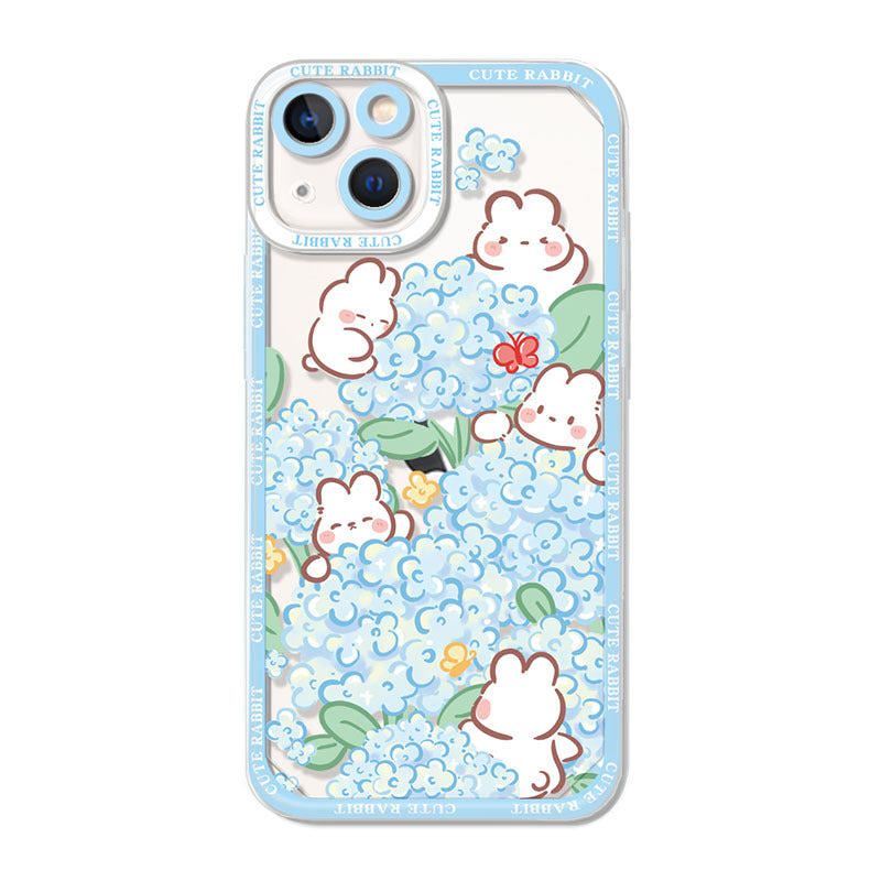 Casedmy Colorful Flower Cute Bunny iPhone Case