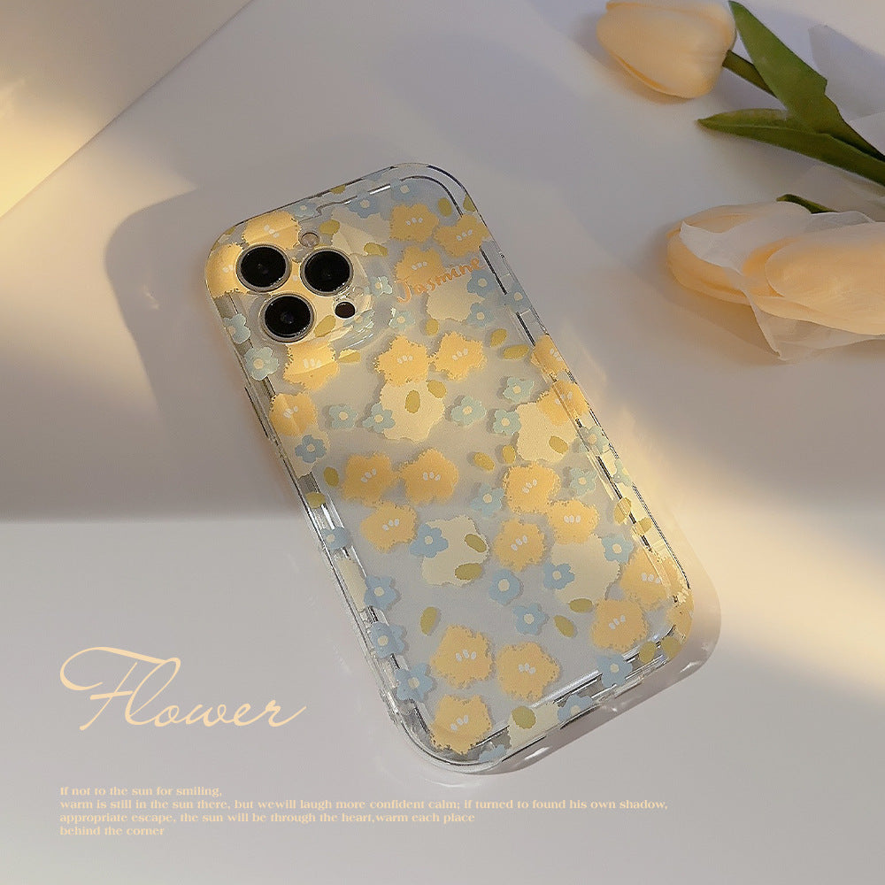 Casedmy Trendy Yellow Blue Small Flower iPhone Case