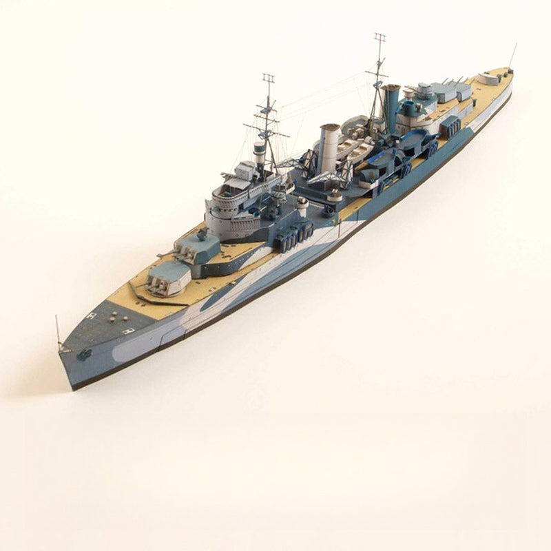 1:400 HMS Belfast Light Cruiser Paper Model – Detailed British Warship DIY Kit - caseovo