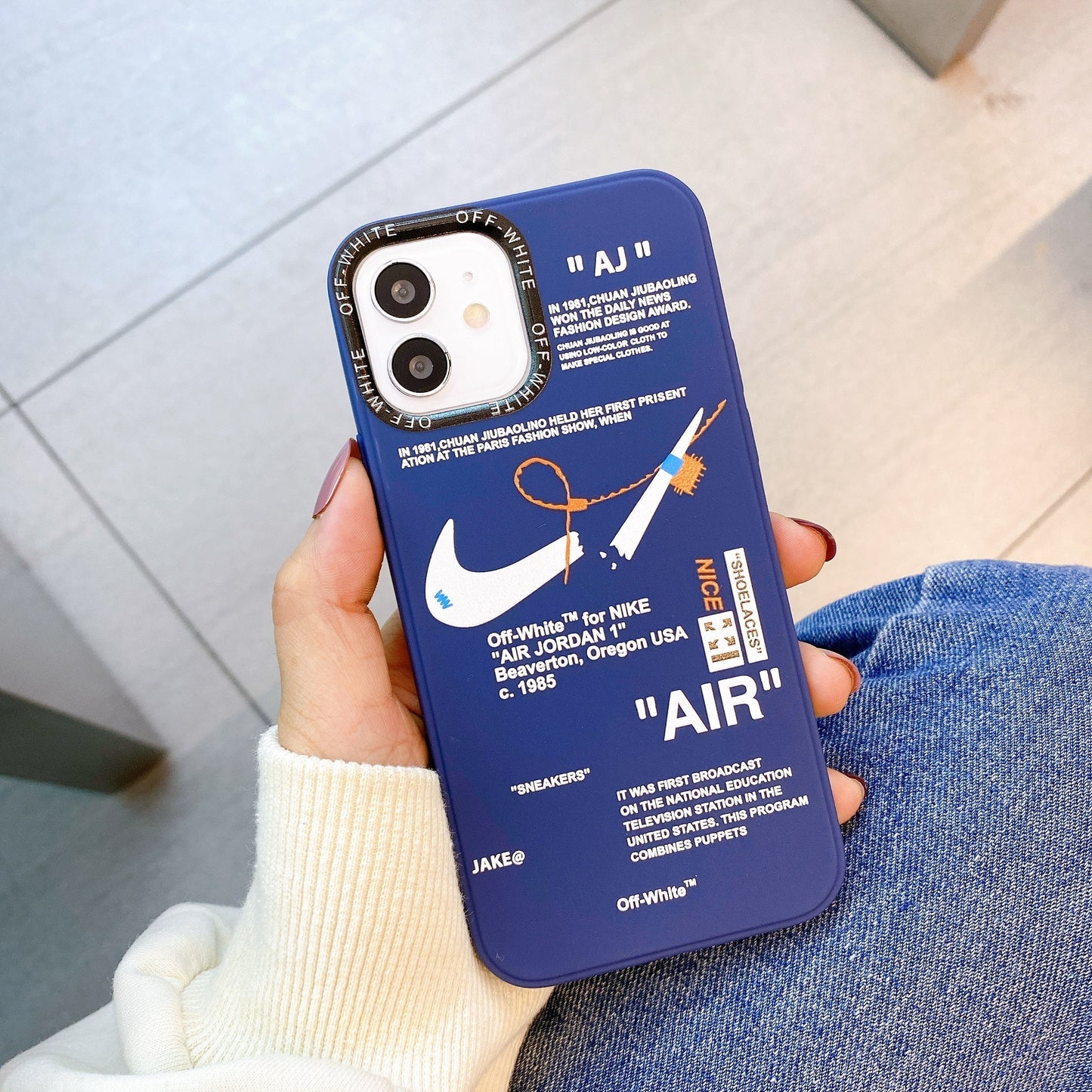 Off-White Nike Inspired iPhone Case | Off White Hype Design Silicone iPhone Case| Designed for most iPhone Models - caseovo