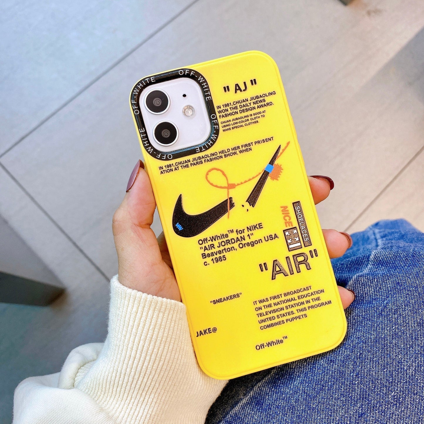 Off-White Nike Inspired iPhone Case | Off White Hype Design Silicone iPhone Case| Designed for most iPhone Models - caseovo