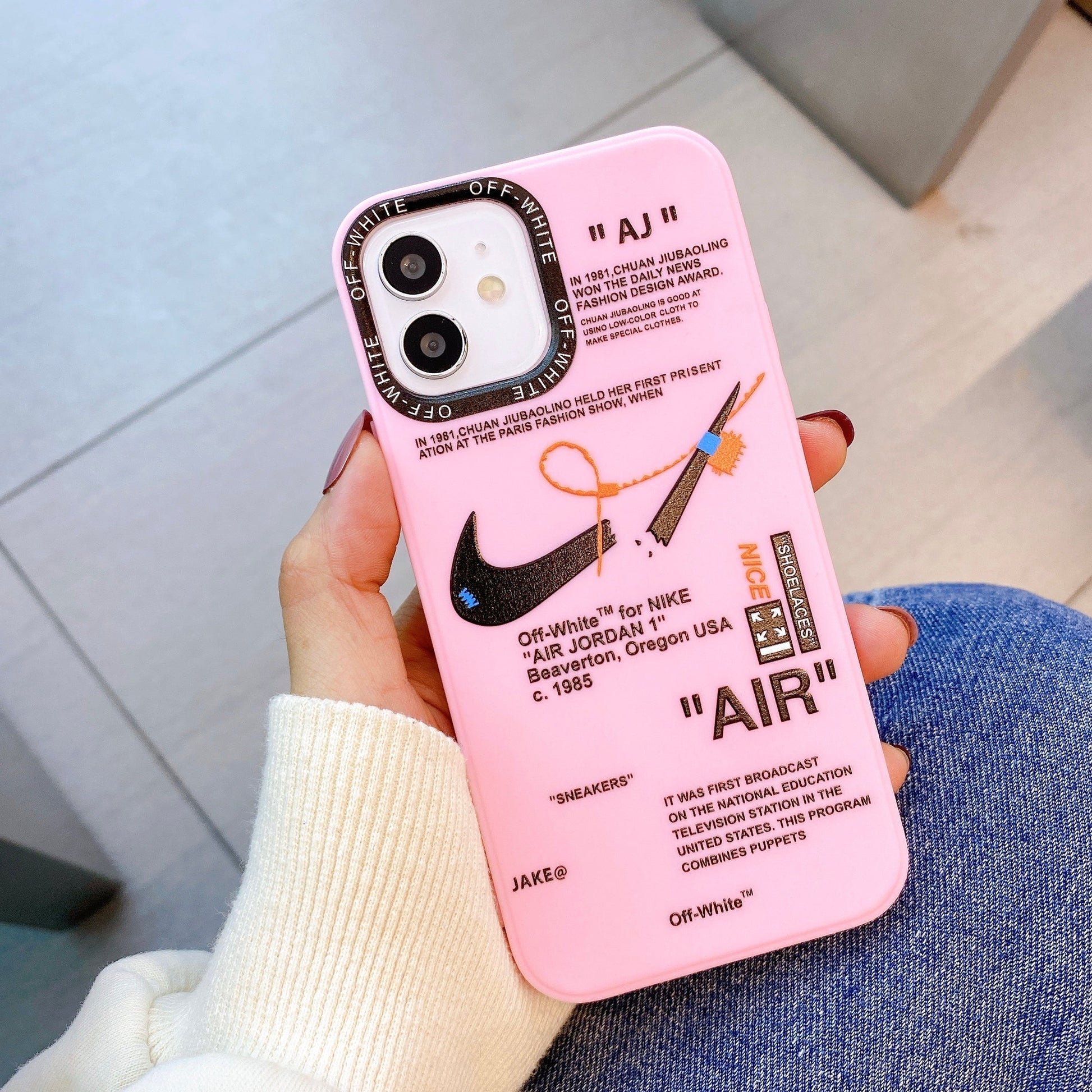 Off-White Nike Inspired iPhone Case | Off White Hype Design Silicone iPhone Case| Designed for most iPhone Models - caseovo