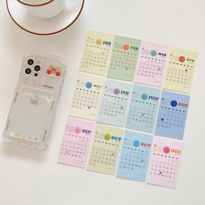 Caseovo Calendar Card Holder Clear Case For iPhone - caseovo