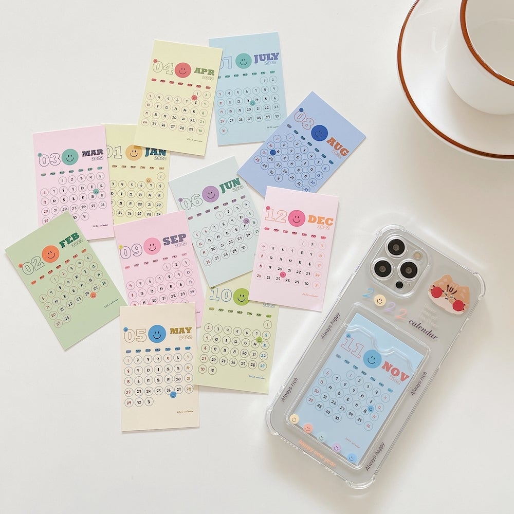 Caseovo Calendar Card Holder Clear Case For iPhone - caseovo