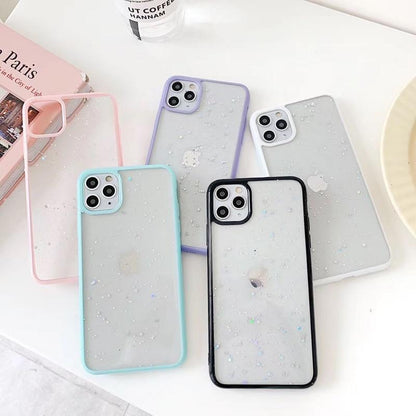 Caseovo Candy Clear Color Glitter Star Case For iPhone - caseovo