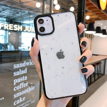 Caseovo Candy Clear Color Glitter Star Case For iPhone - caseovo