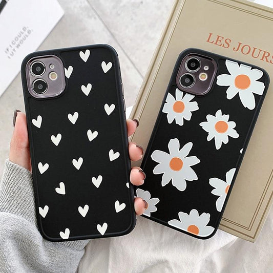 Caseovo Love Series Daisy Love Hearts Case For iPhone - caseovo