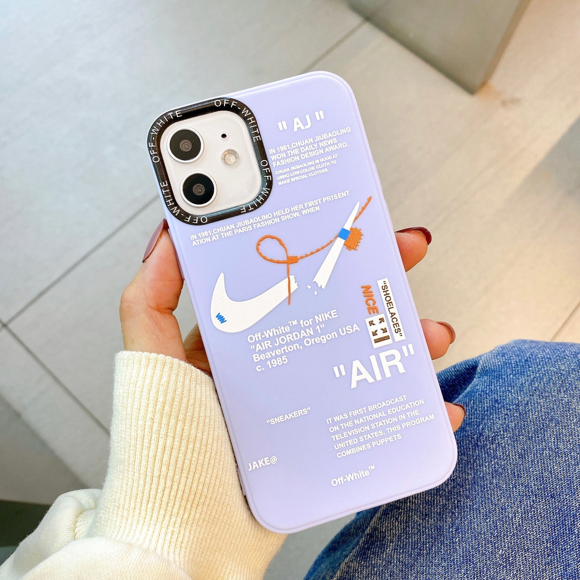 Off-White Nike Inspired iPhone Case | Off White Hype Design Silicone iPhone Case| Designed for most iPhone Models - caseovo